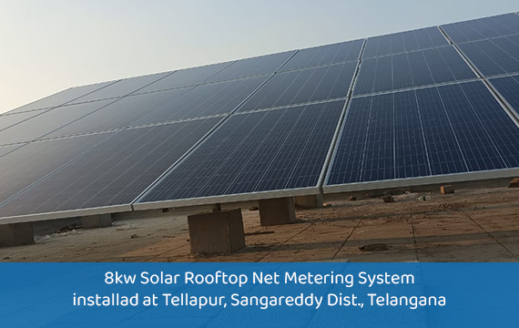 8 kWp Solar Rooftop System installed at Tellapur